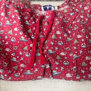Vineyard Vines Christmas Red Nautical Print Pajama Cotton Pants Womens Medium